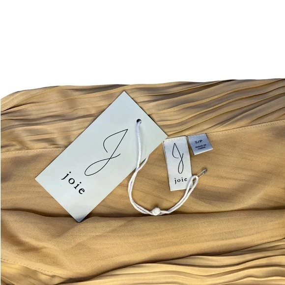 Joie Asymmetrical One Shoulder Ruched Top NWT | Yellow Gold | Size S - Picture 4 of 5